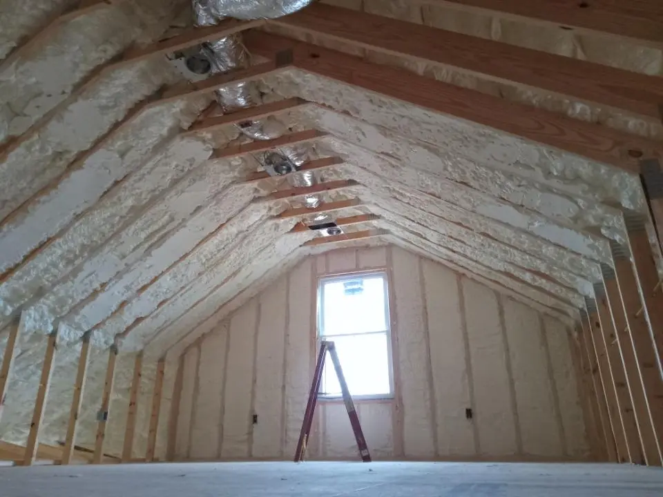 Spray foam roofing application for Crawl Space Insulation project in Solon